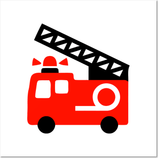 Red Firetruck Emoticon Posters and Art